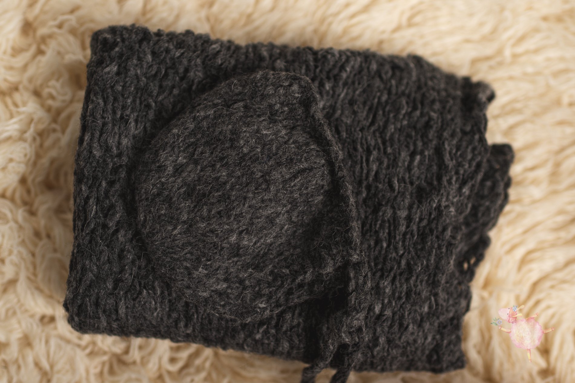 Knitted Bonnet and Wrap Set