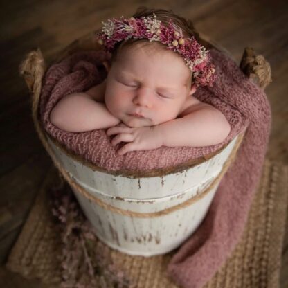 Vintage Inspired White Wooden Bucket - Image 6